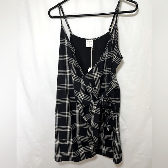 By Together Plaid Side Tie Mini Casual Dress SZ S NWT - Picture 3 of 7